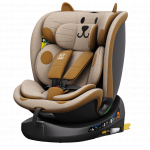 Scaun auto Buf Boof B-Joy Deluxe OrangeCat iSize cu isofix, pozitie somn 155 grade, rotativ 360 grade, 40-150 cm