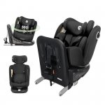 Scaun auto pentru copii Lorelli Auriga Black i-Size, isofix, anti rebound bar, rotativ 360, SPS, 0 luni-12 ani, 40-150 cm