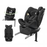 Scaun auto pentru copii Lorelli Perseus Black i-Size, isofix, baza rotativa, picior de sprijin, EPS Memory, panou de ventilatie, SPS, 0 luni-12 ani, 40-150 cm