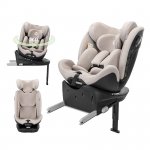 Scaun auto pentru copii Lorelli Perseus Beige i-Size, isofix, baza rotativa, picior de sprijin, EPS Memory, panou de ventilatie, SPS, 0 luni-12 ani, 40-150 cm