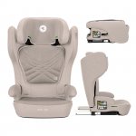Scaun auto pentru copii Lorelli Rigel Beige i-Size, isofix, pliabil pentru depozitare usoara, tetiera reglabila, 3 ani-12 ani, 100-150 cm