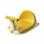 Scaun de baie bebelusi Little Mom Yellow, cu spatar si ghidon de sustiere, margini rotunjite si fixare cu ventuze, compatibilitate universala, dimensiune 37 x 27.2 x 20.6 cm