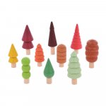 Set 10 copaci colorati din lemn TickiT Woodland Trees