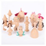 Set 10 figurine din lemn Lumea Basmelor