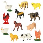 Set de 12 figurine cu animale domestice pentru copii, educative