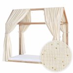 Set 2 baldachine muselina pentru pat tip casuta, Little Amy, Gold Princess, 2x385 cm pentru pat 140x200 cm