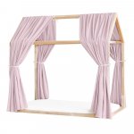 Set 2 baldachine muselina pentru pat tip casuta, Little Amy, Mov deschis, 2x315 cm pentru pat 90x200 cm