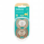 Set 2 suzete rotunde din latex Calmy Baboo Maro 0 luni+