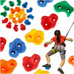 Set 20 prize de catarare pentru copii, Ikonka, cu sistem fixare inclus, din plastic multicolor