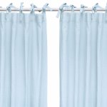 Set draperii din muselina organica, Little Amy, Albastru deschis, 125x240 cm, 2 bucati