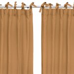 Set draperii din muselina organica, Little Amy, Camel, 125x240 cm, 2 bucati