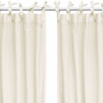 Set draperii din muselina organica, Little Amy, Crem, 125x240 cm, 2 bucati