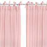 Set draperii din muselina organica, Little Amy, Roz, 125x240 cm, 2 bucati