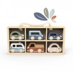 Set de 6 masinute din lemn Speedy Monkey