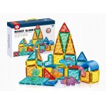 Set de constructie magnet blocks pentru copii, cu 45 piese in forme varietate pentru structuri 3D, multicolor