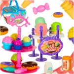 Set de picnic pentru copii Ikonka Sweets, cu accesorii in cos de transport cu maner