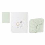 Set lenjerie pentru patut mini 3 piese jersey Nairobi 90x40 cm