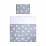 Set lenjerie cu 7 piese pentru pat balansoar First Dreams Blue Grey Mist Stars