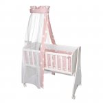 Set lenjerie cu 7 piese pentru pat balansoar First Dreams Pale Blush Stars