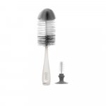 Set perii pentru biberoane si tetine Akuku Gri cu burete incorporat si ventuza fixare, fara bpa, dimensiune 26x11x6 cm