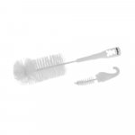 Set perii pentru biberoane si tetine Akuku Fluturas alb cu burete incorporat, agatatoare, dimensiune 37.5x10.5x6 cm