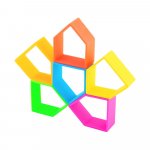 Set senzorial openended cu 12 piese, neon, Dena Toys