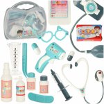 Set trusa doctor pentru copii, Ikonka, cu 15 elemente esentiale in valiza de transport cu maner 30 x 27 x 8 cm