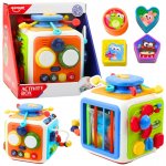 Sortator interactiv pentru copii, cu forme, abac, butoane cu sunete si lumini, elemente glisante, rotite si oglinda, dimensiune 21 x 18 x 19 cm