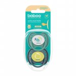 Set 2 suzete ortodontice din latex Calmy Baboo Verde 6 luni+