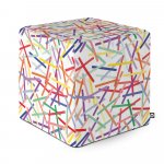Taburet Updeco cub L Confetti fundal alb