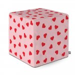 Taburet Updeco cub XL Inimi fundal roz