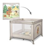 Tarc de joaca Lorelli Play N Relax Beige Camping 100x100x75 cm, deschidere laterala cu fermoar, geanta de transport
