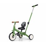 Tricicleta pentru copii Milly Mally Optimus Max Green 5 in 1 reglabila, maner parental, roti din spuma, varsta 12 luni+