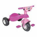 Tricicleta pentru copii Pilsan Smart Pink cu pedale,design ergonomic si durabil,roti rezistente,usor de manevrat de la 3 ani pana la 35 kg,claxon inclus