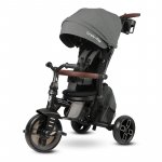 Tricicleta pentru copii Qplay Comfo Max Gri, ultrapliabila, scaun pivotant, roti eva, spatar reglabil