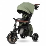 Tricicleta pentru copii Qplay Comfo Max Verde, ultrapliabila, scaun pivotant, roti eva, spatar reglabil