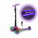 Trotineta pliabila Milly Mally Sparky Violet, roti din silicon cu led, platforma iluminata, greutate admisa 50 kg