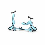 Trotineta copii cu sezut, transformabila 2 in 1, HighwayKick 1 Blueberry, 1-5 ani, pana la 50 kg, Scoot & Ride