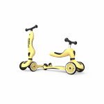 Trotineta copii cu sezut, transformabila 2 in 1, HighwayKick 1 Lemon, 1-5 ani, pana la 50 kg, Scoot & Ride