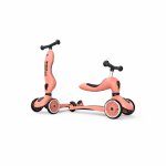Trotineta copii cu sezut, transformabila 2 in 1, HighwayKick 1 Peach, 1-5 ani, pana la 50 kg, Scoot & Ride