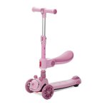 Trotineta pentru copii Lorelli Swiftie Pink pliabila, roti cu led, sezut pliabil, ghidon reglabil, platforma cu lumini si melodii, greutate admisa 50 kg