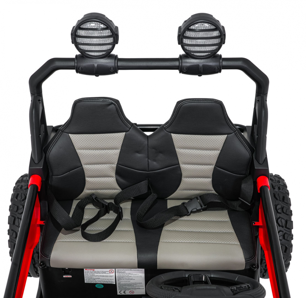 Masinuta electrica de teren 4x4 pentru copii Buggy Red, motor 4 x 200W, baterie 2 x 12V10Ah, slow start, telecomanda 2.4 GHz cu 3 viteze, suspensii, panou audio integrat - 6