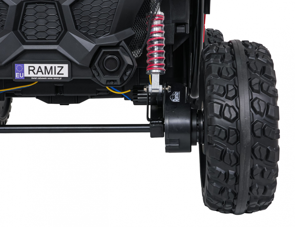 Masinuta electrica de teren 4x4 pentru copii Buggy Red, motor 4 x 200W, baterie 2 x 12V10Ah, slow start, telecomanda 2.4 GHz cu 3 viteze, suspensii, panou audio integrat - 11