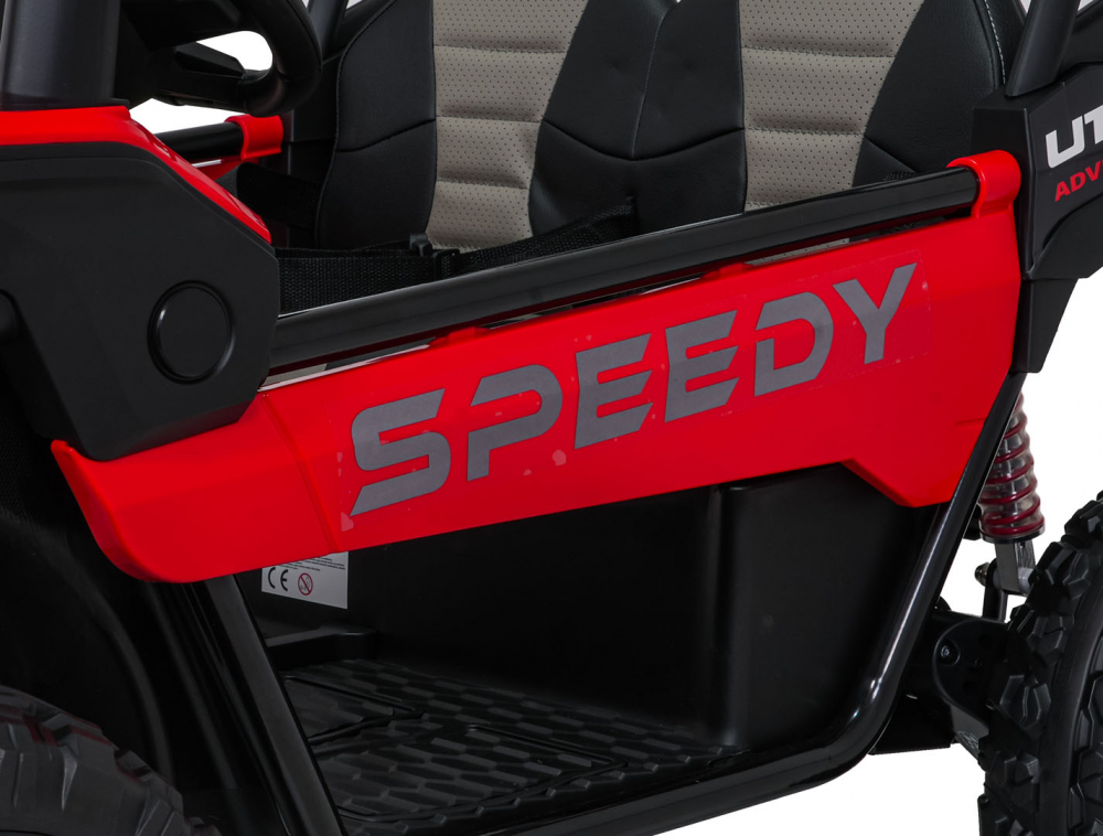 Masinuta electrica de teren 4x4 pentru copii Buggy Red, motor 4 x 200W, baterie 2 x 12V10Ah, slow start, telecomanda 2.4 GHz cu 3 viteze, suspensii, panou audio integrat - 13