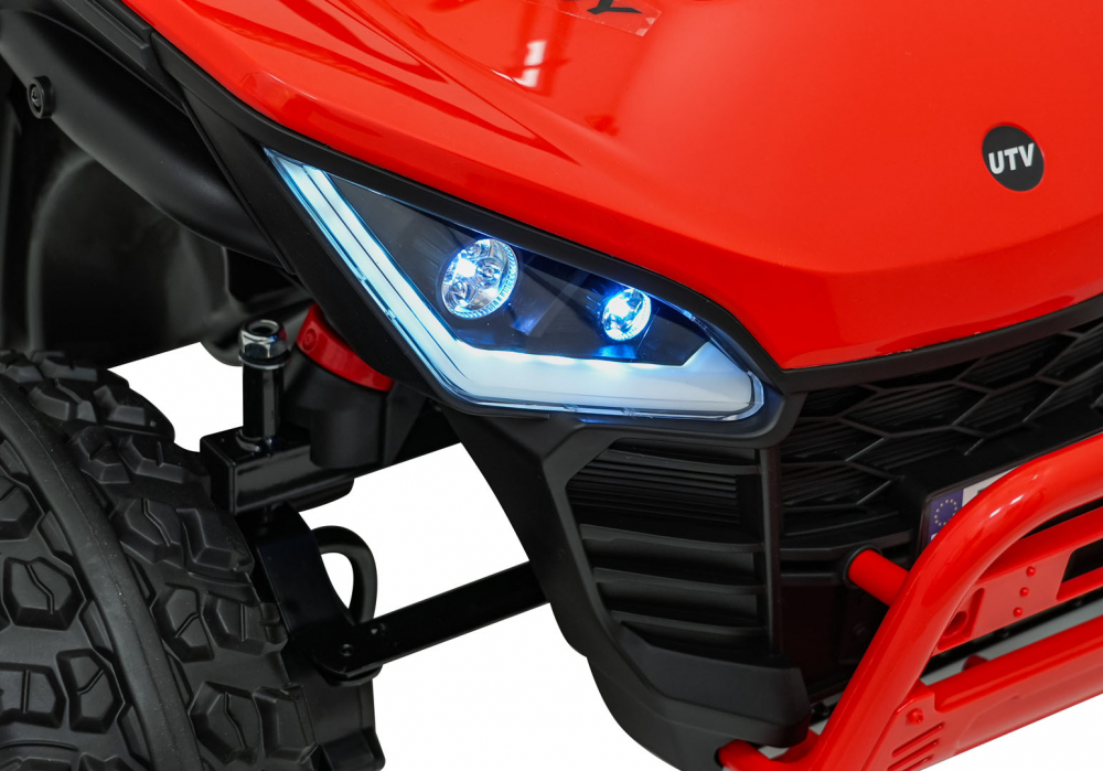 Masinuta electrica de teren 4x4 pentru copii Buggy Red, motor 4 x 200W, baterie 2 x 12V10Ah, slow start, telecomanda 2.4 GHz cu 3 viteze, suspensii, panou audio integrat - 15