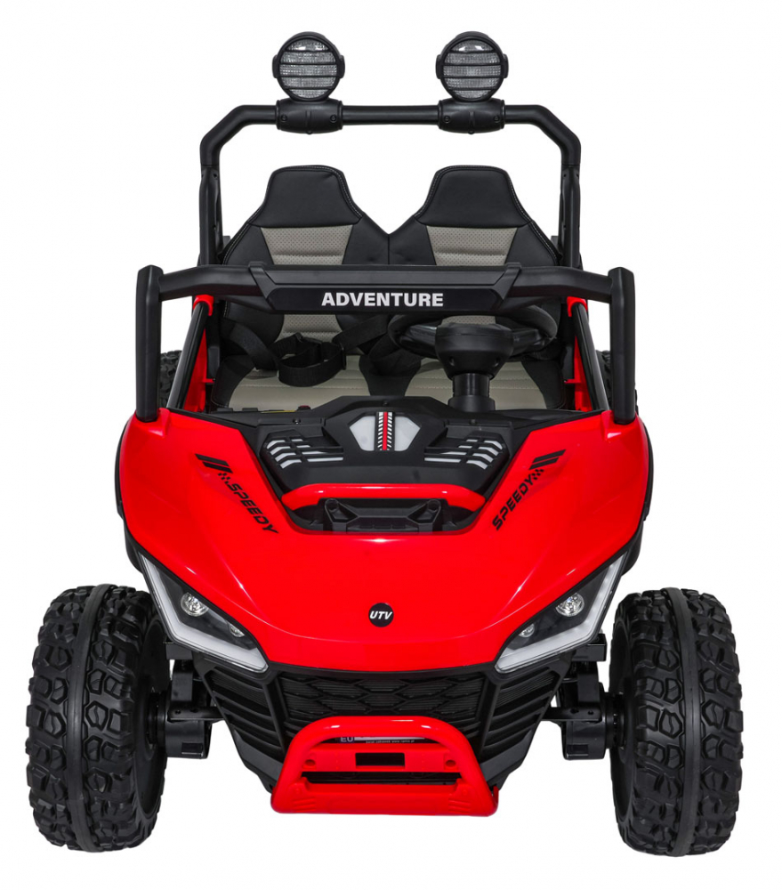 Masinuta electrica de teren 4x4 pentru copii Buggy Red, motor 4 x 200W, baterie 2 x 12V10Ah, slow start, telecomanda 2.4 GHz cu 3 viteze, suspensii, panou audio integrat - 16