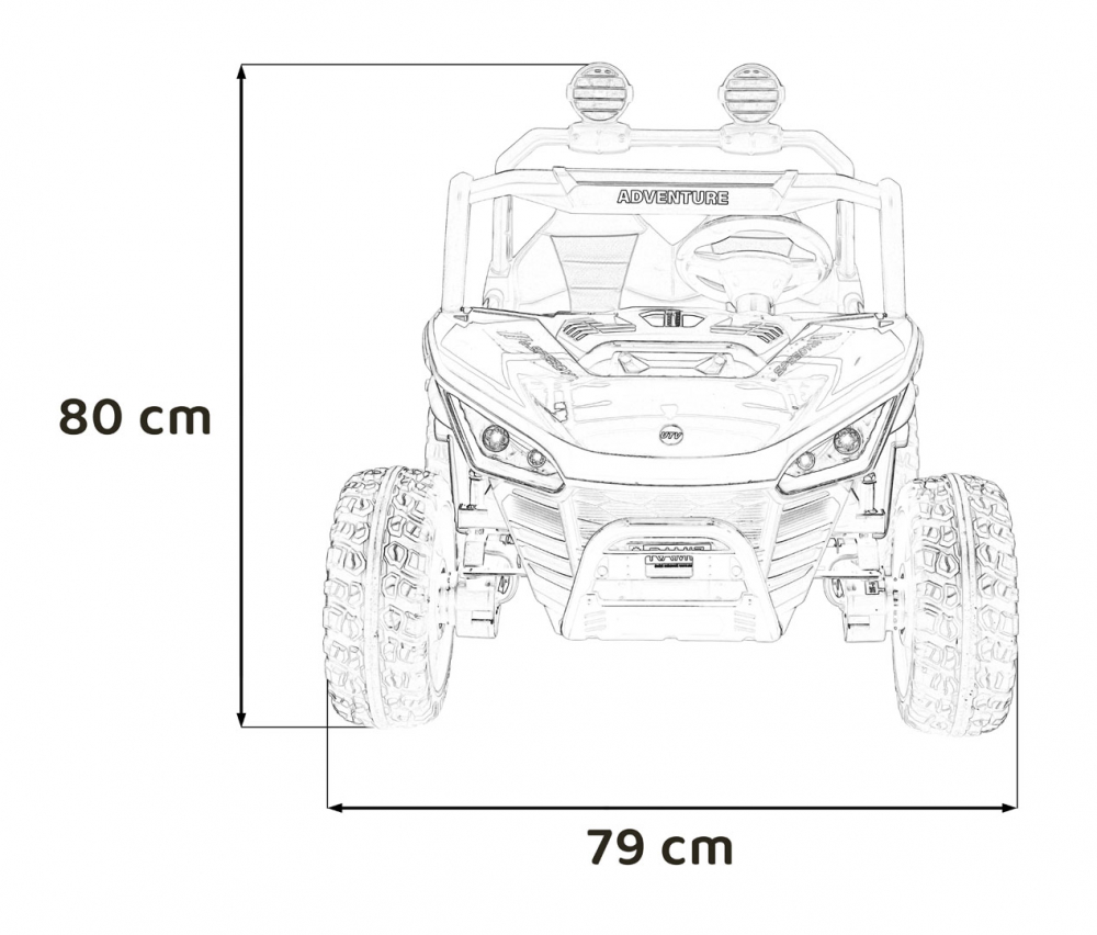 Masinuta electrica de teren 4x4 pentru copii Buggy Red, motor 4 x 200W, baterie 2 x 12V10Ah, slow start, telecomanda 2.4 GHz cu 3 viteze, suspensii, panou audio integrat - 18