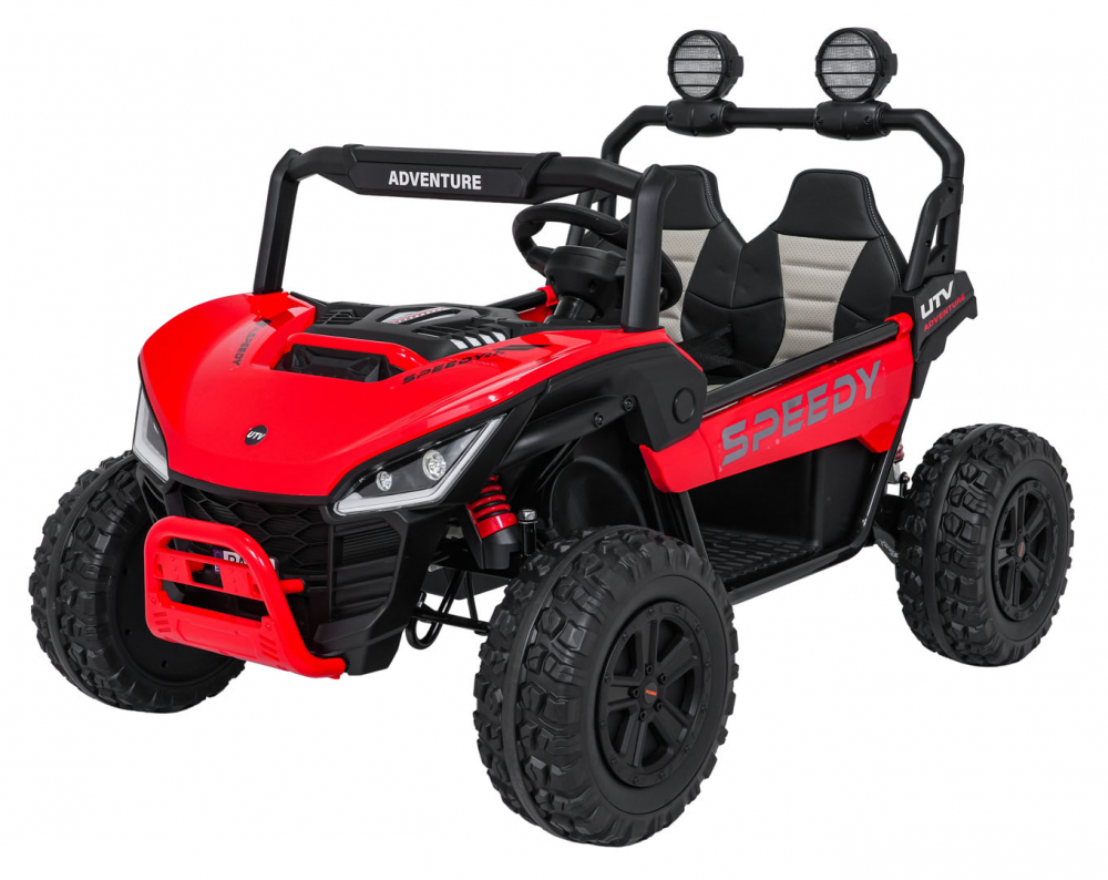 Masinuta electrica de teren 4x4 pentru copii Buggy Red, motor 4 x 200W, baterie 2 x 12V10Ah, slow start, telecomanda 2.4 GHz cu 3 viteze, suspensii, panou audio integrat - 19