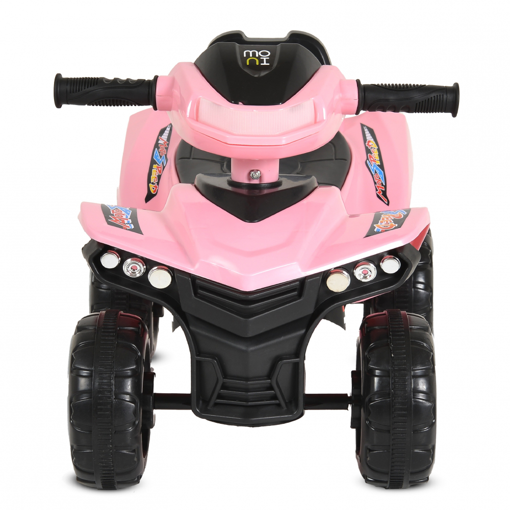ATV copii fara pedale Moni No Fear Pink cu compartiment pentru jucarii, volan cu claxon, functii luminoase si muzicale, spatar,roti rezistente,sistem antirasturnare - 1 | YEO