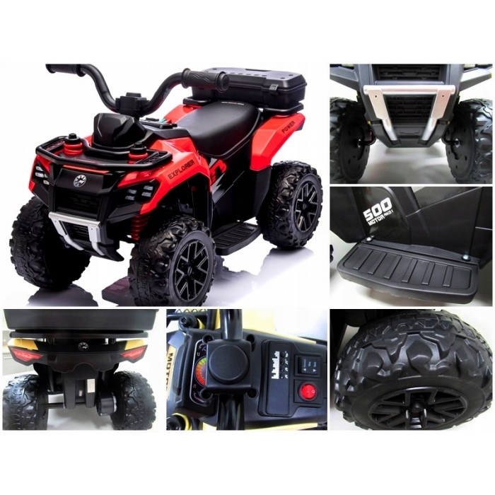ATV electric pentru copii R-Sport J9 Rosu, roti si scaun din plastic, putere 25W, 70x44x40 cm, varsta 1.5-4 ani - 4
